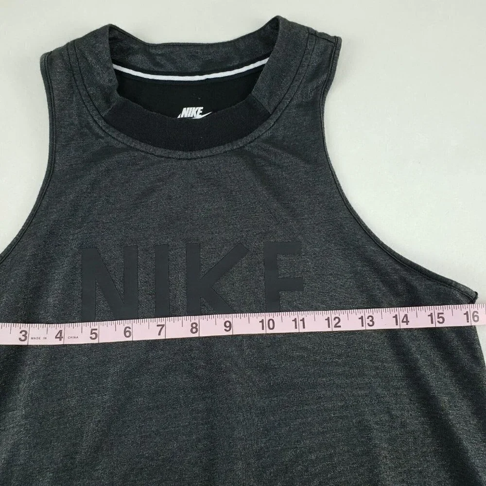 Nike Sportswear Shimmery Tank Top Gray Womens Small Sleeveless Logo Shirt 804084